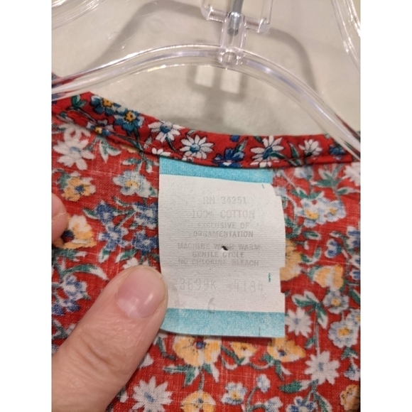 Vintage Union Tag 70's Prairie Patchwork Floral Tie Back Dress Size 6 - Picture 5 of 6